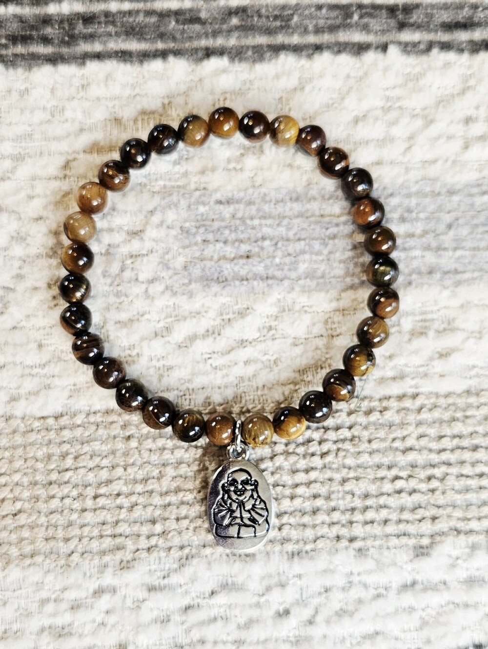 Buddah Charm Tigers Eye Crystal Bracelet